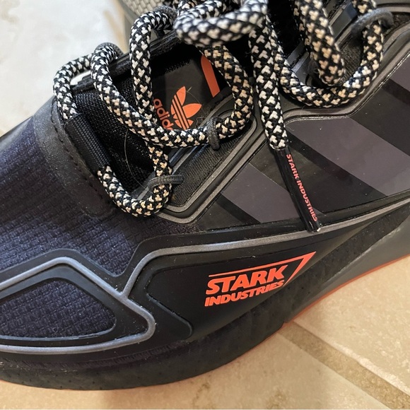 Adidas ZX 2K Boost MARVEL 'Stark Industries' IRON MAN Sneakers Like New Size 7 - Picture 12 of 14